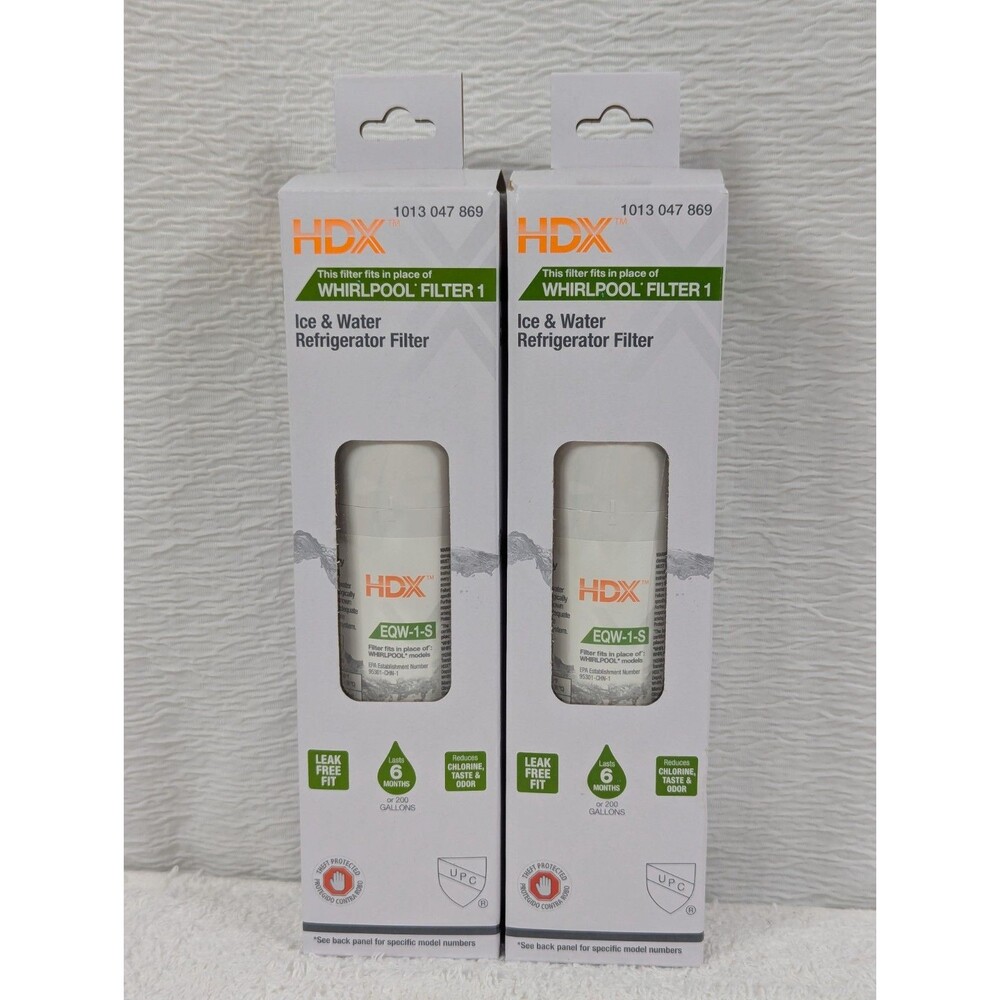 HDX EQW-1-S - Refrigerator Water Filter Replacement For Whirlpool Eve - 2 pack